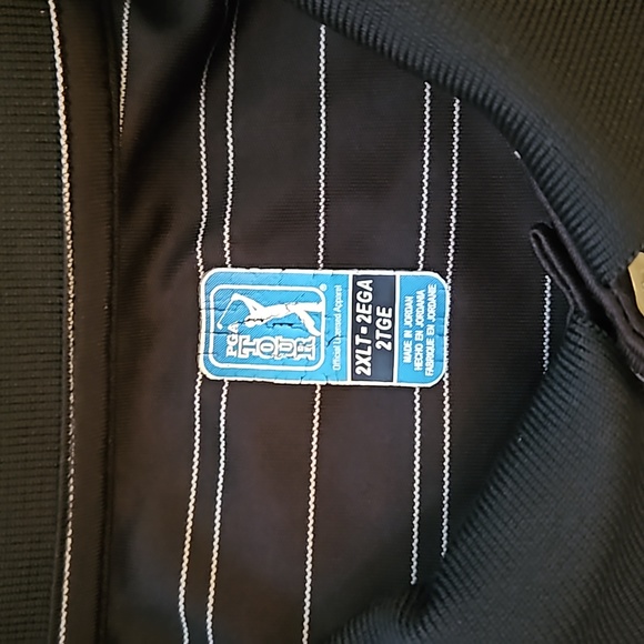 PGA Tour S/S Men's Performance Black Striped Golf Polo. Sz: 2XLT. EUC - Picture 3 of 8